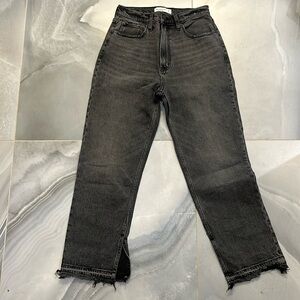 Abercrombie Black Ankle Straight Ultra High-rise Curve Love Jeans